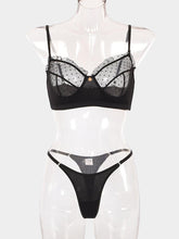 Lace Underwire Mesh Sexy Lingerie Set